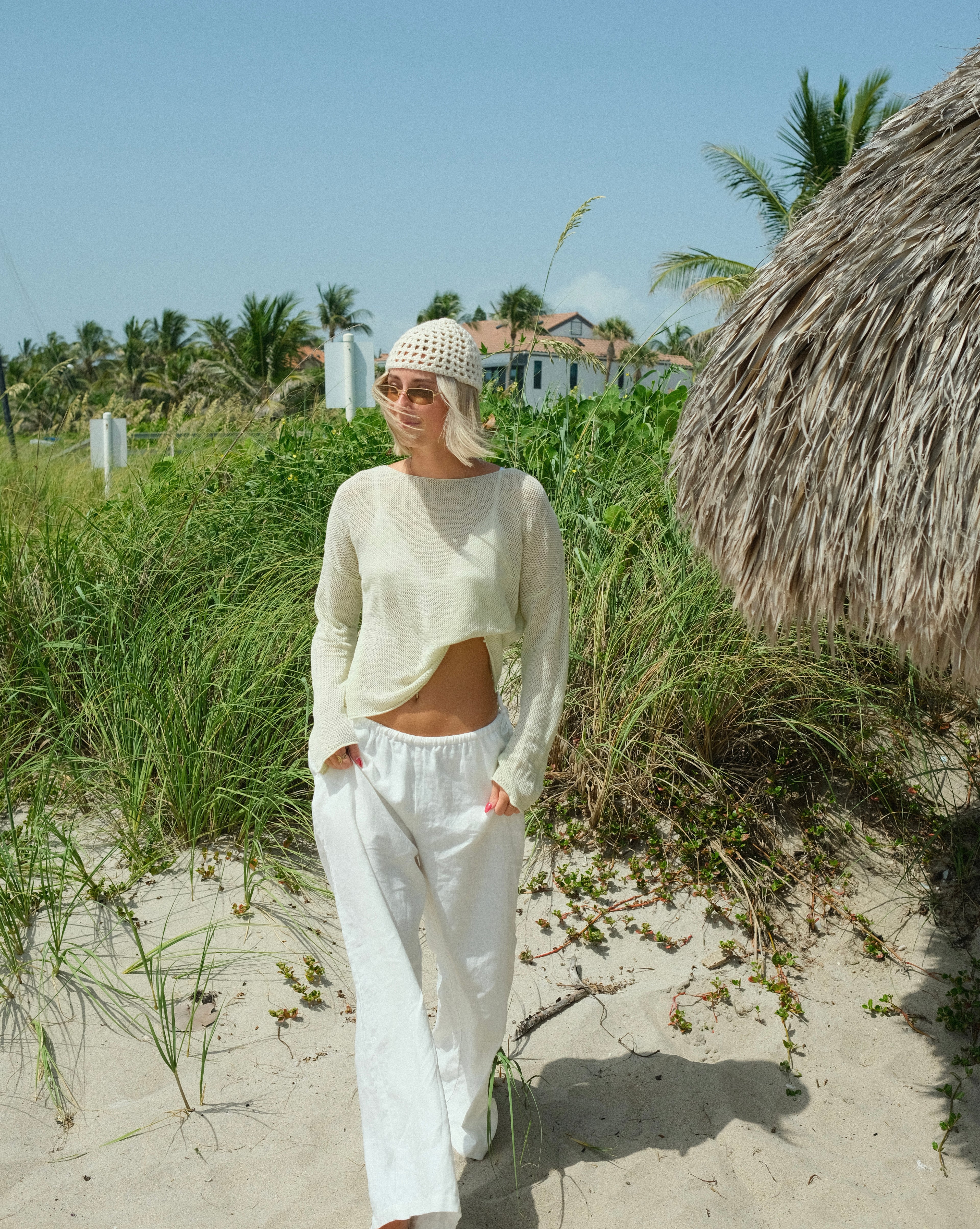 Siena Open Knit Sweater in Sage