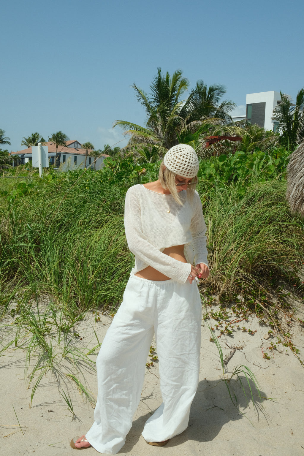 Siena Open Knit Sweater in Cream