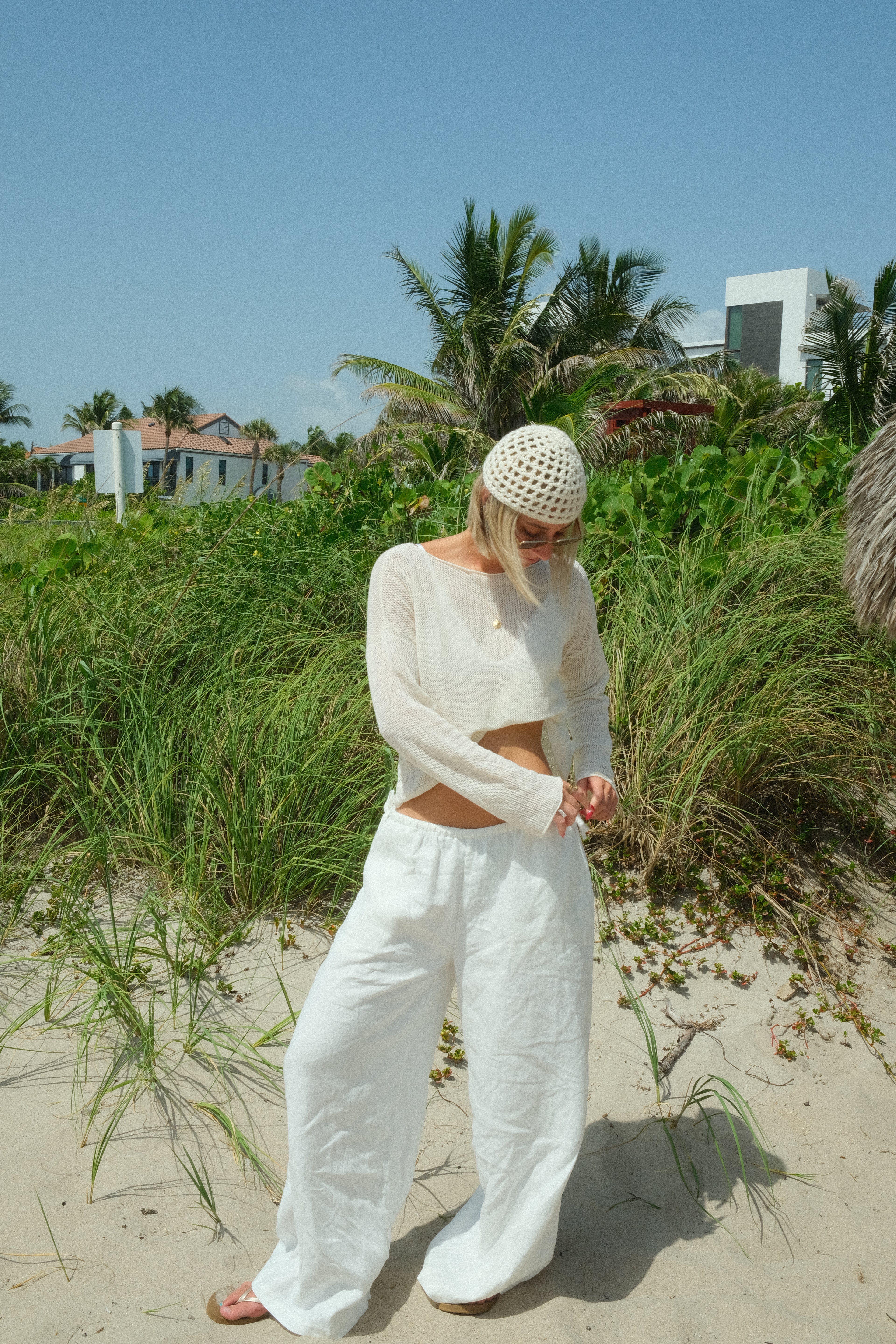 Siena Open Knit Sweater in Cream